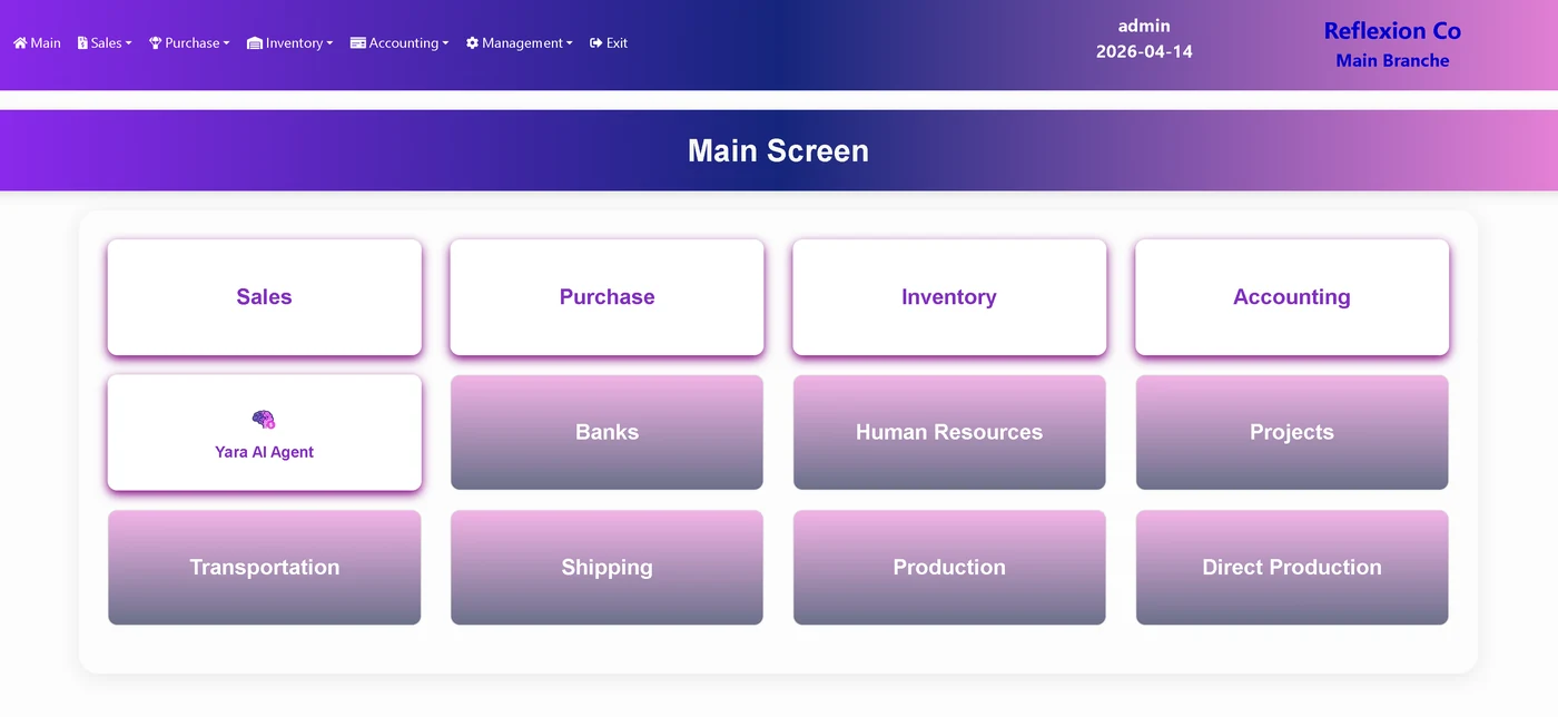 ERP System dashboard preview
